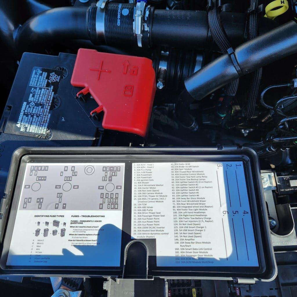 Printed Series Underhood Fuse Box Lid Labels - 2021+ Bronco - Image 6