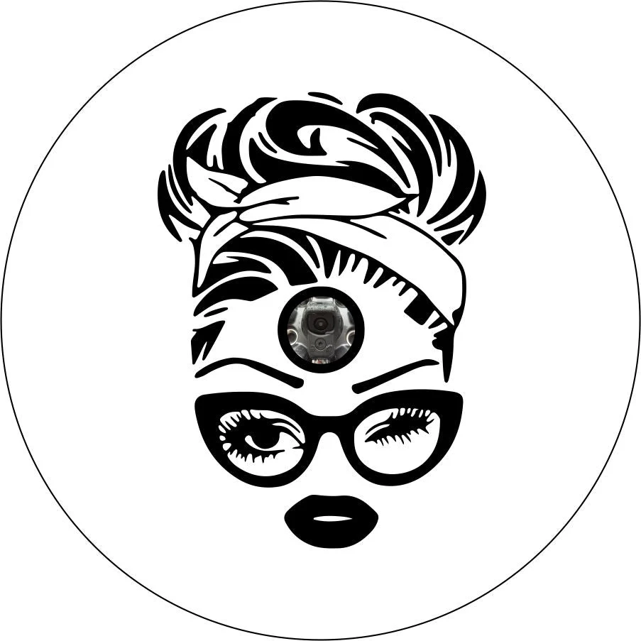 Retro 50's Messy Bun + Glasses Silhouette - Image 4