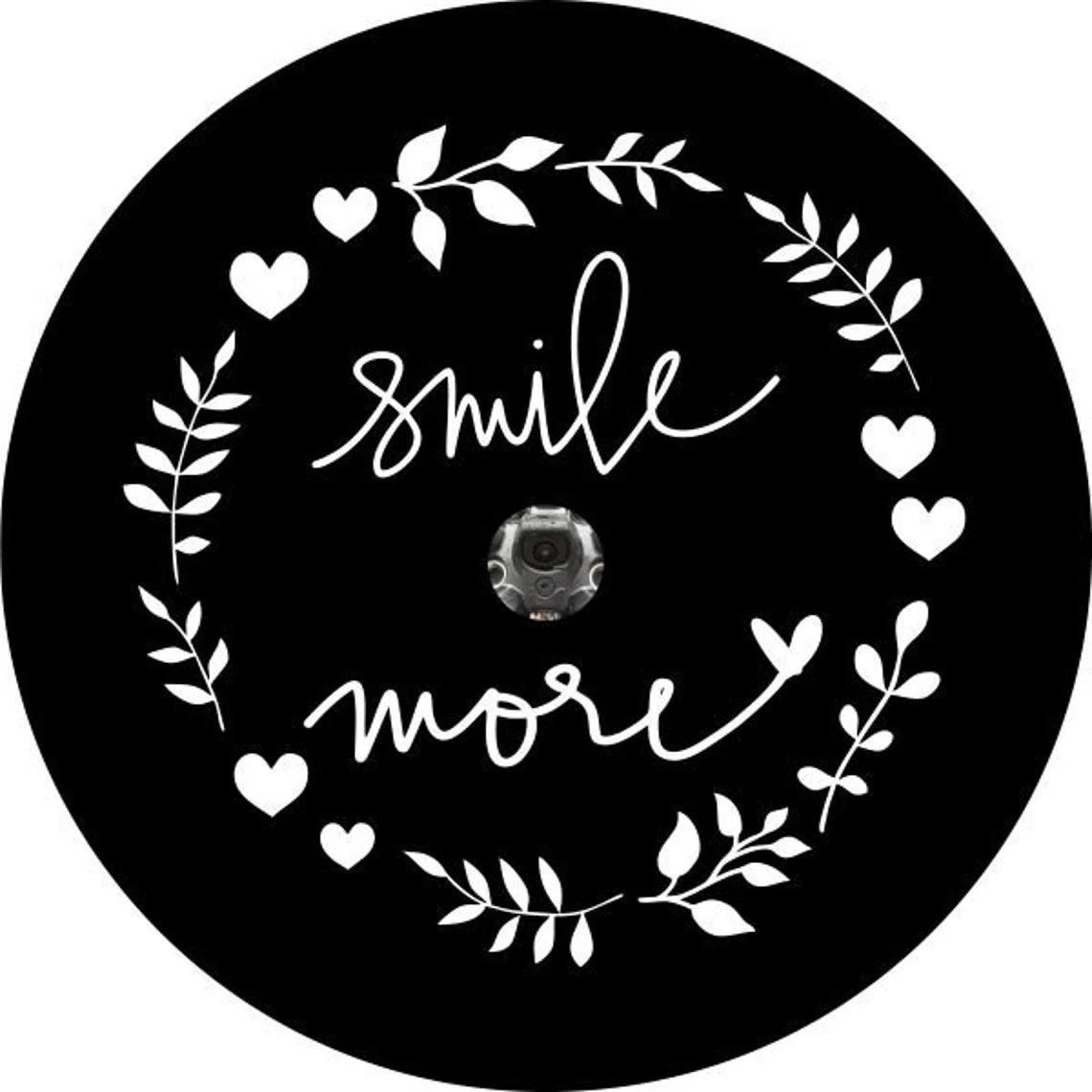 Smile More Floral Wreath Spare Tire Cover - Image 2
