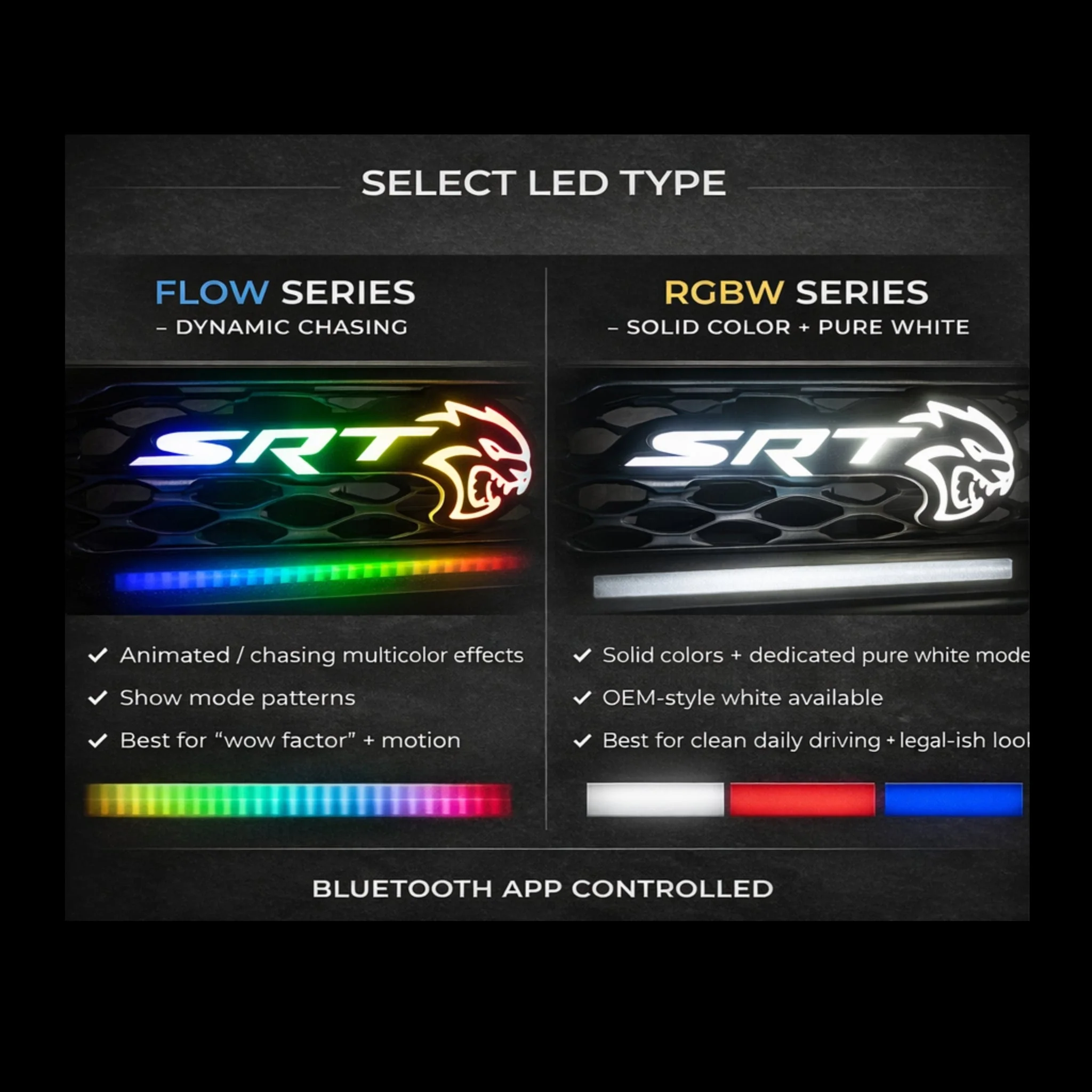SRT Hellcat LED Emblem Badge: (Multicolor) - Image 4