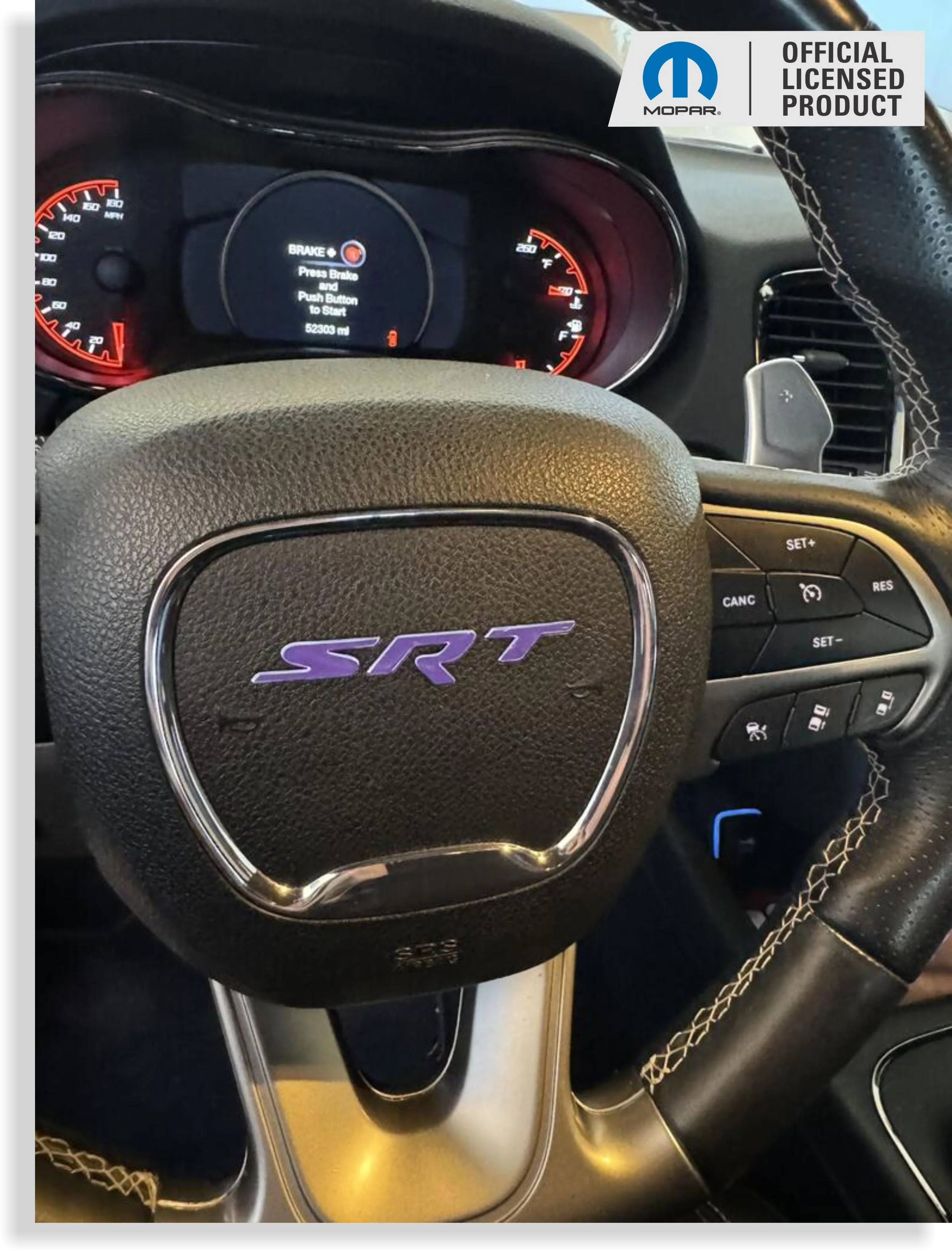 SRT Steering Wheel Emblem Overlay Decal   - 15-23 Challenger SRT - Image 4