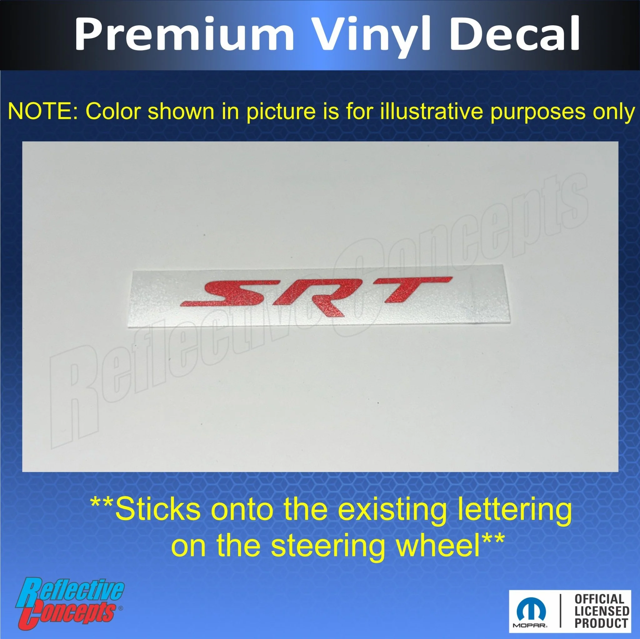 SRT Steering Wheel Emblem Overlay Decal - 15-23 Charger SRT - Image 3