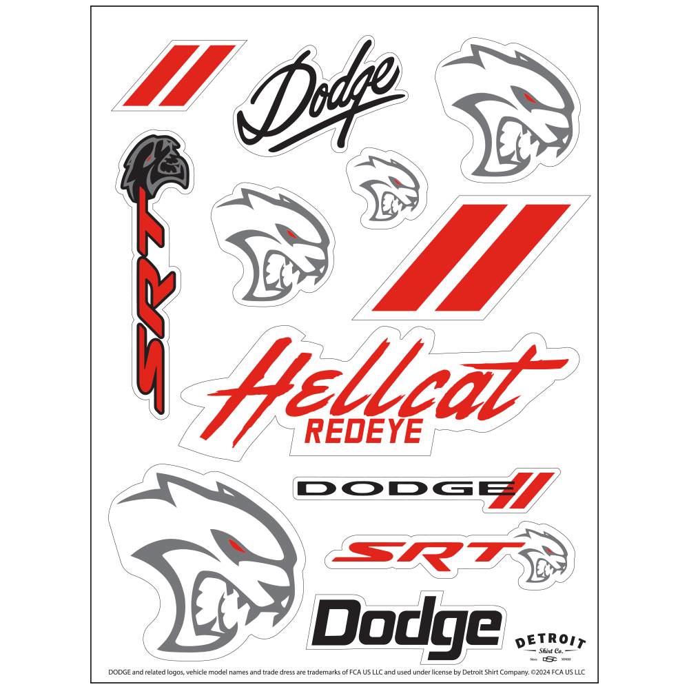 Sticker Sheet - Dodge Hellcat Redeye