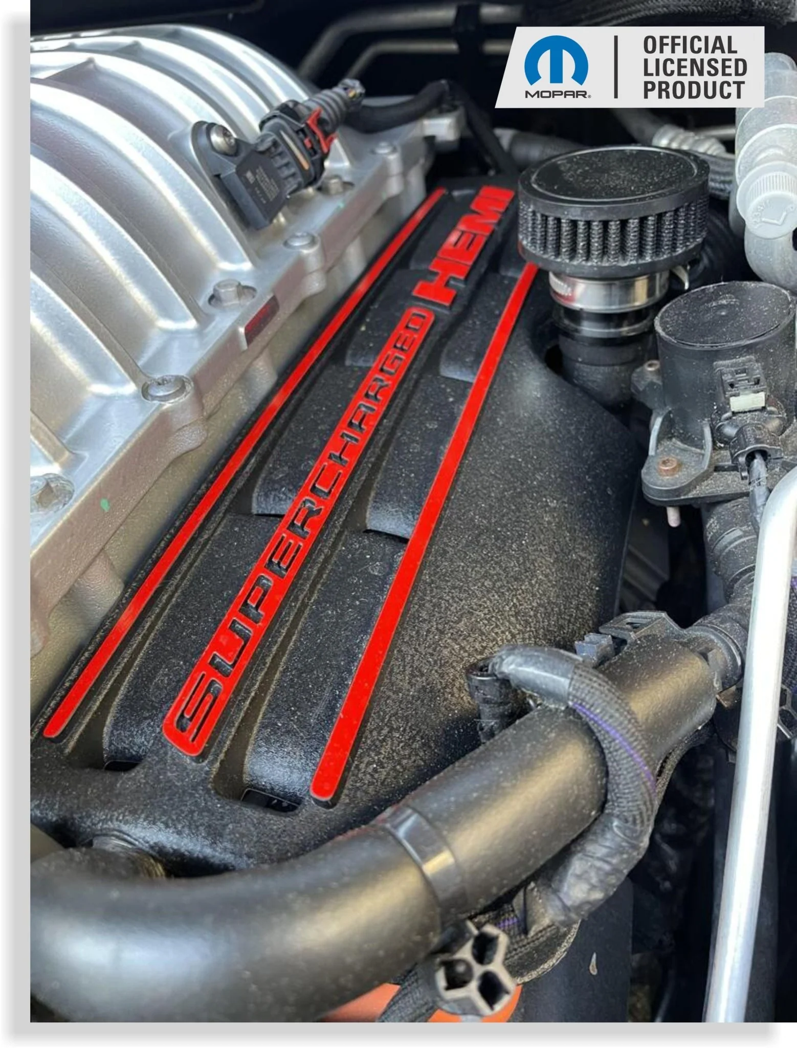 Supercharged Hemi Engine Cover Overlay Decals - Durango SRT Hellcat - Image 6