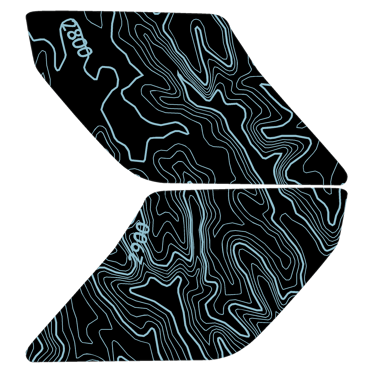 Topo Interior Lower Door Card Insert Overlays (Printed Series) - 2021+ Bronco 2 Door - Image 25