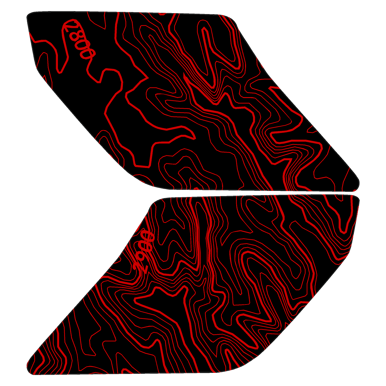 Topo Interior Lower Door Card Insert Overlays (Printed Series) - 2021+ Bronco 2 Door - Image 36