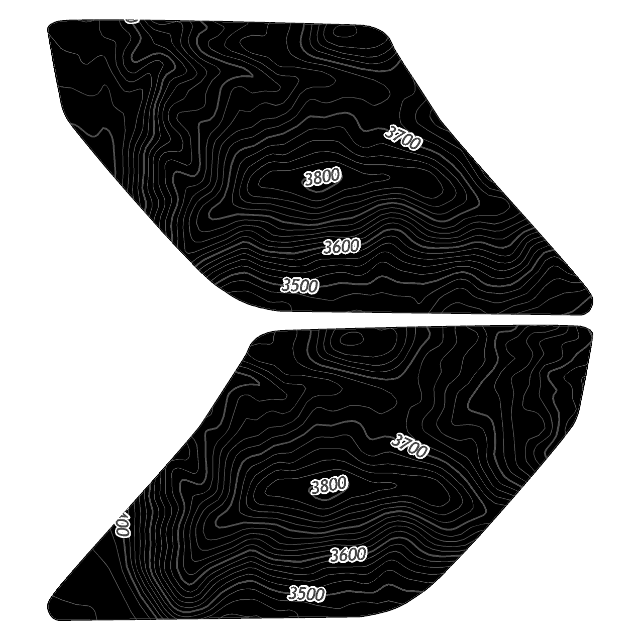 Topo Interior Lower Door Card Insert Overlays (Printed Series) - 2021+ Bronco 2 Door - Image 46