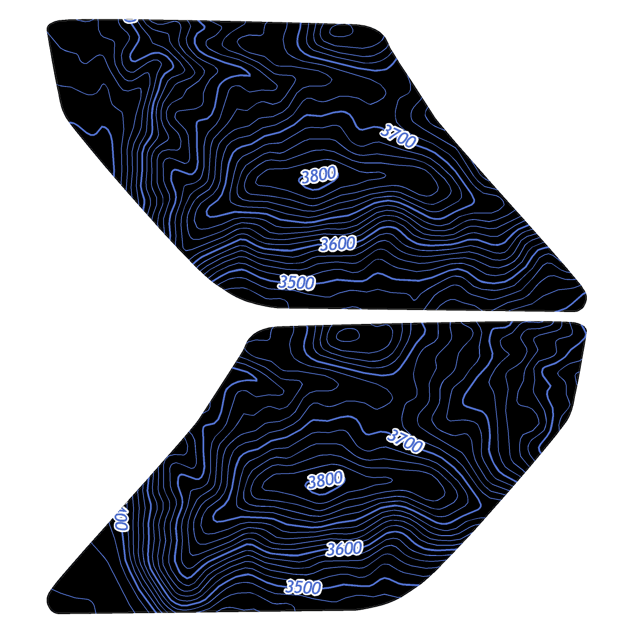 Topo Interior Lower Door Card Insert Overlays (Printed Series) - 2021+ Bronco 2 Door - Image 51