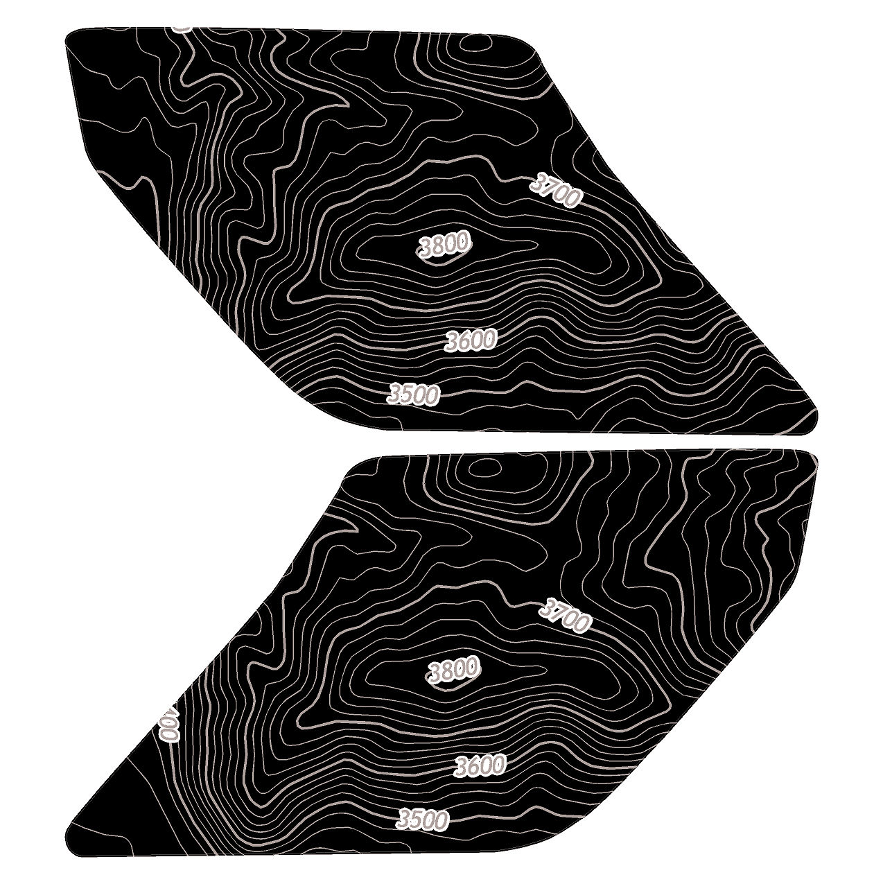 Topo Interior Lower Door Card Insert Overlays (Printed Series) - 2021+ Bronco 2 Door - Image 59