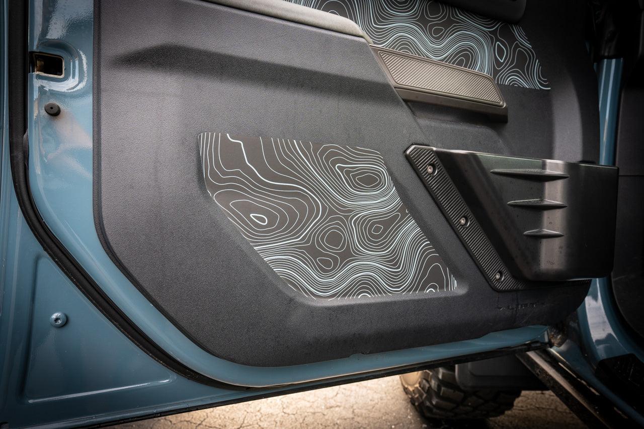 Topo Interior Lower Front Door Card Insert Overlays (Printed Series) - 2021+ Bronco 4 Door - Image 2
