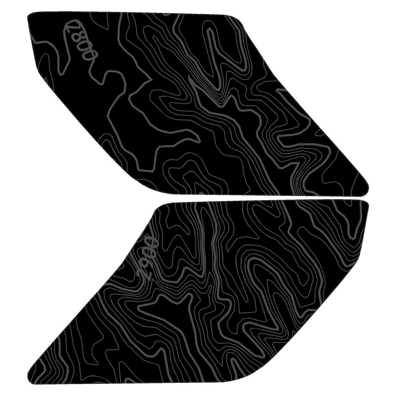 Topo Interior Lower Front Door Card Insert Overlays (Printed Series) - 2021+ Bronco 4 Door - Image 32