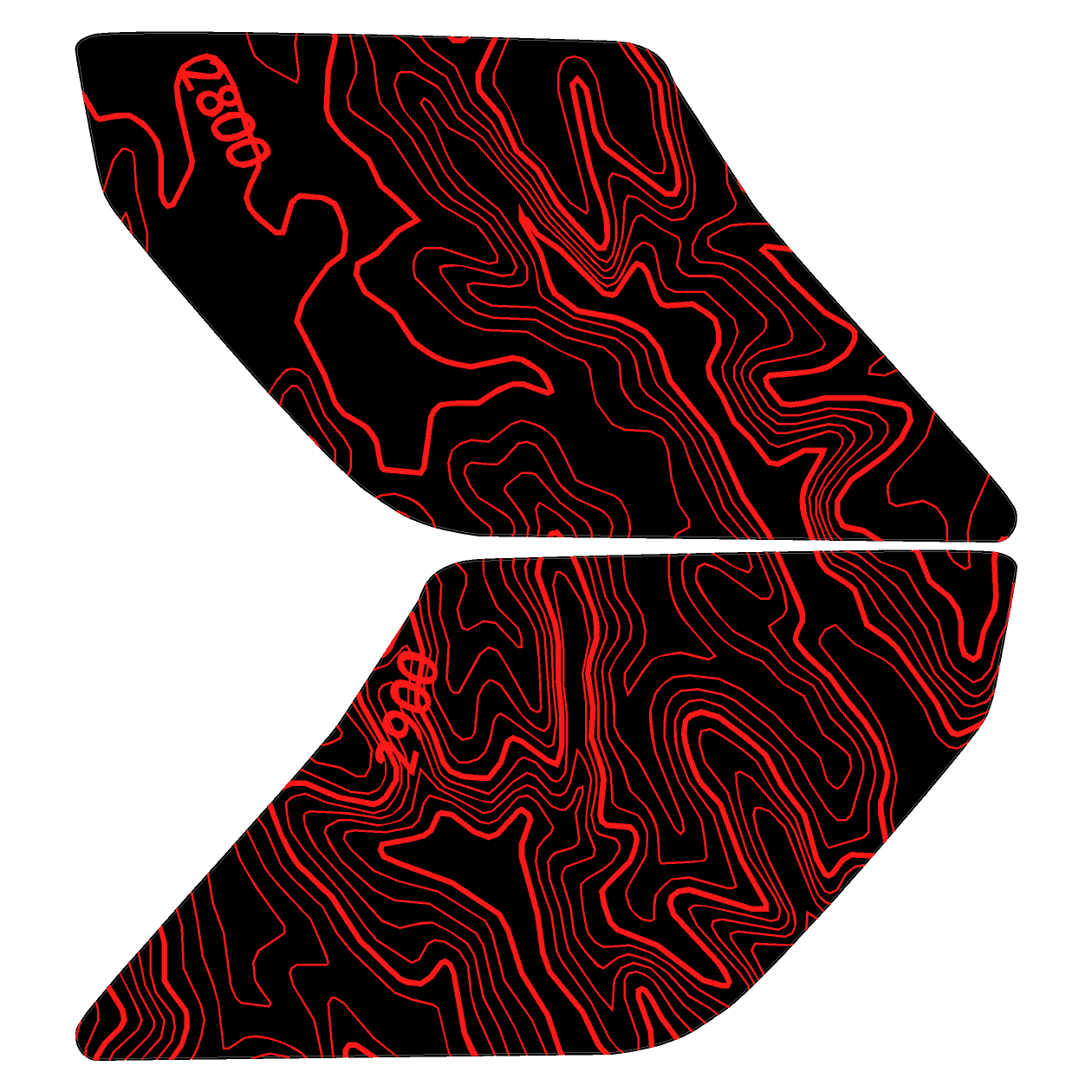 Topo Interior Lower Front Door Card Insert Overlays (Printed Series) - 2021+ Bronco 4 Door - Image 40