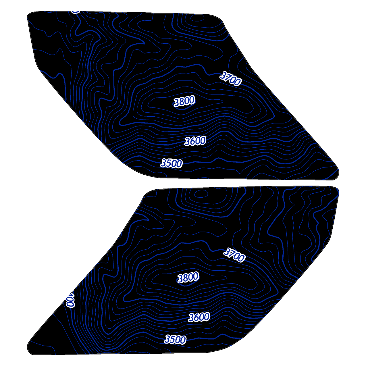 Topo Interior Lower Front Door Card Insert Overlays (Printed Series) - 2021+ Bronco 4 Door - Image 47