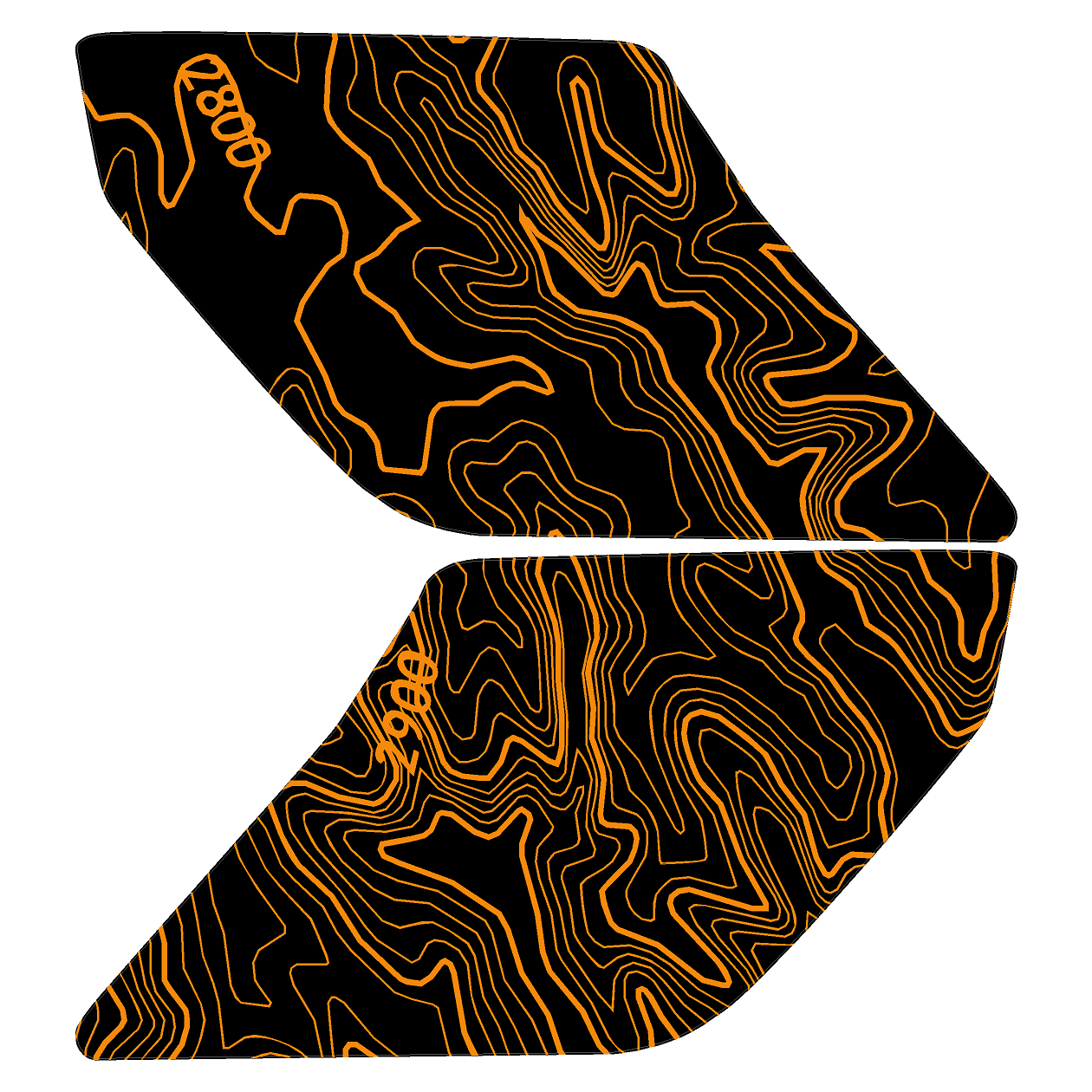 Topo Interior Sun Visor Overlays (Printed Series) - 2021+ Bronco (with Homelink) - Image 35