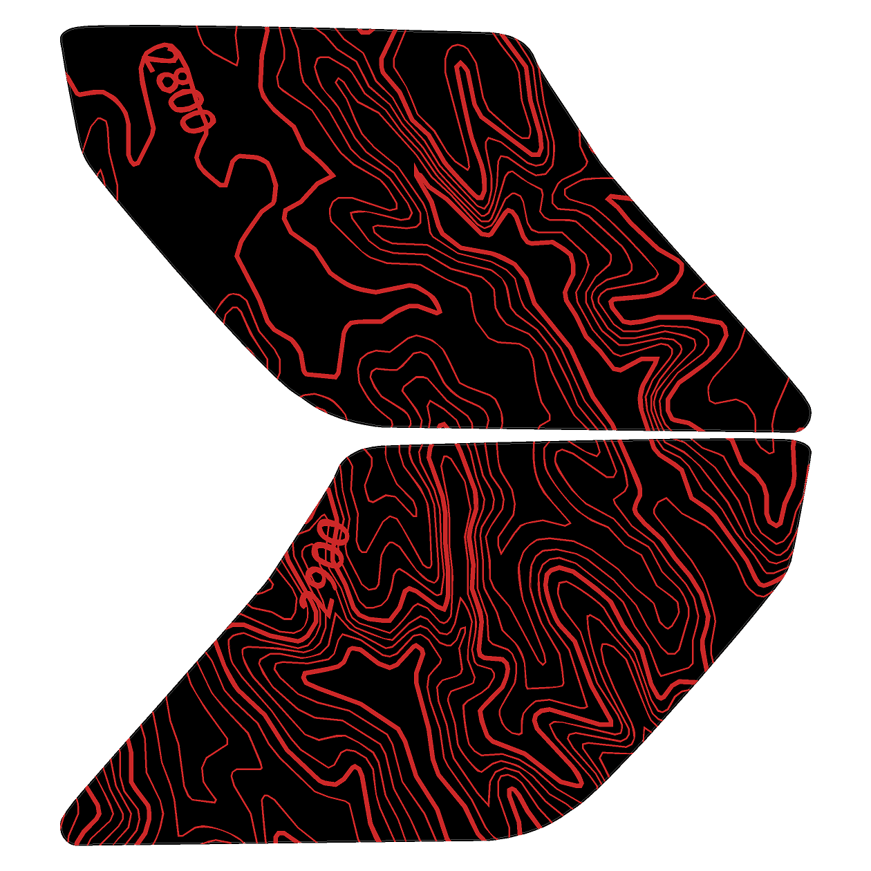 Topo Interior Sun Visor Overlays (Printed Series) - 2021+ Bronco (with Homelink) - Image 39