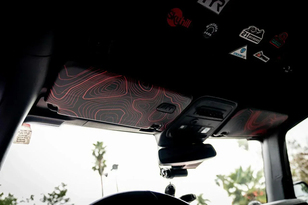Topo Interior Sun Visor Overlays (Printed Series) - 2021+ Bronco (with Homelink) - Image 4