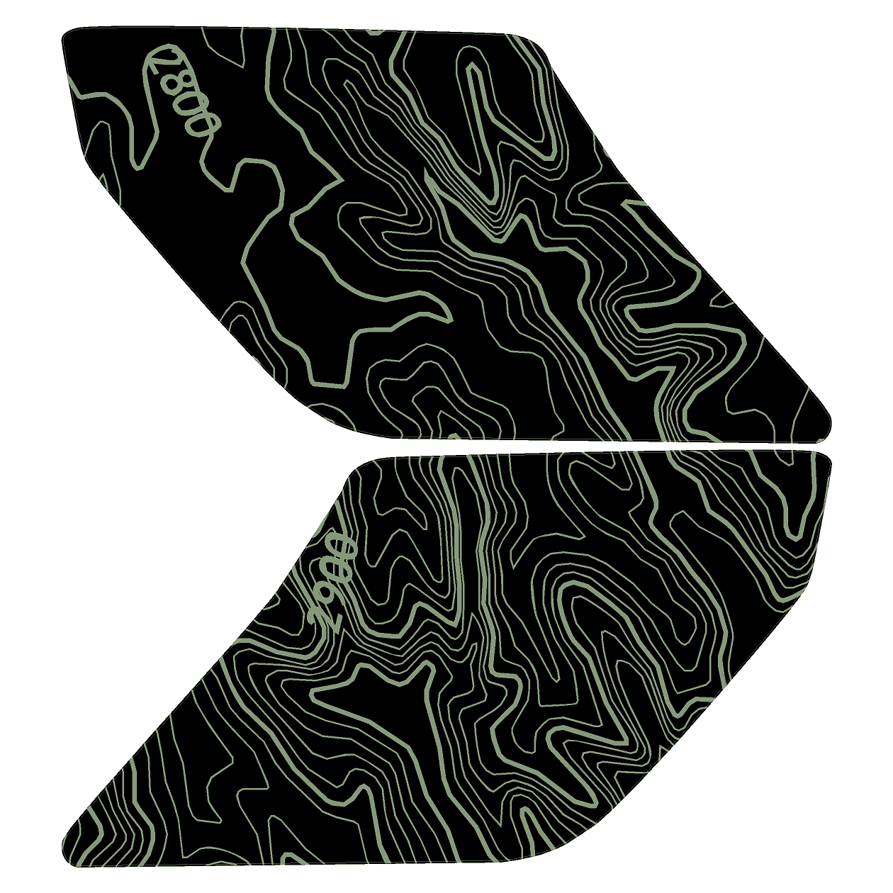 Topo Interior Sun Visor Overlays (Printed Series) - 2021+ Bronco (with Homelink) - Image 48