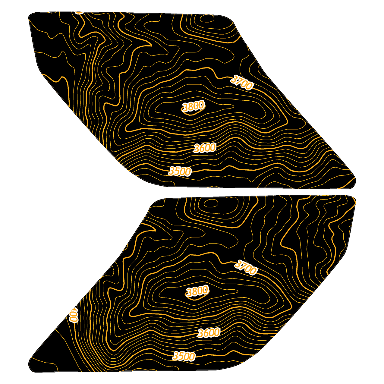 Topo Interior Sun Visor Overlays (Printed Series) - 2021+ Bronco (with Homelink) - Image 56