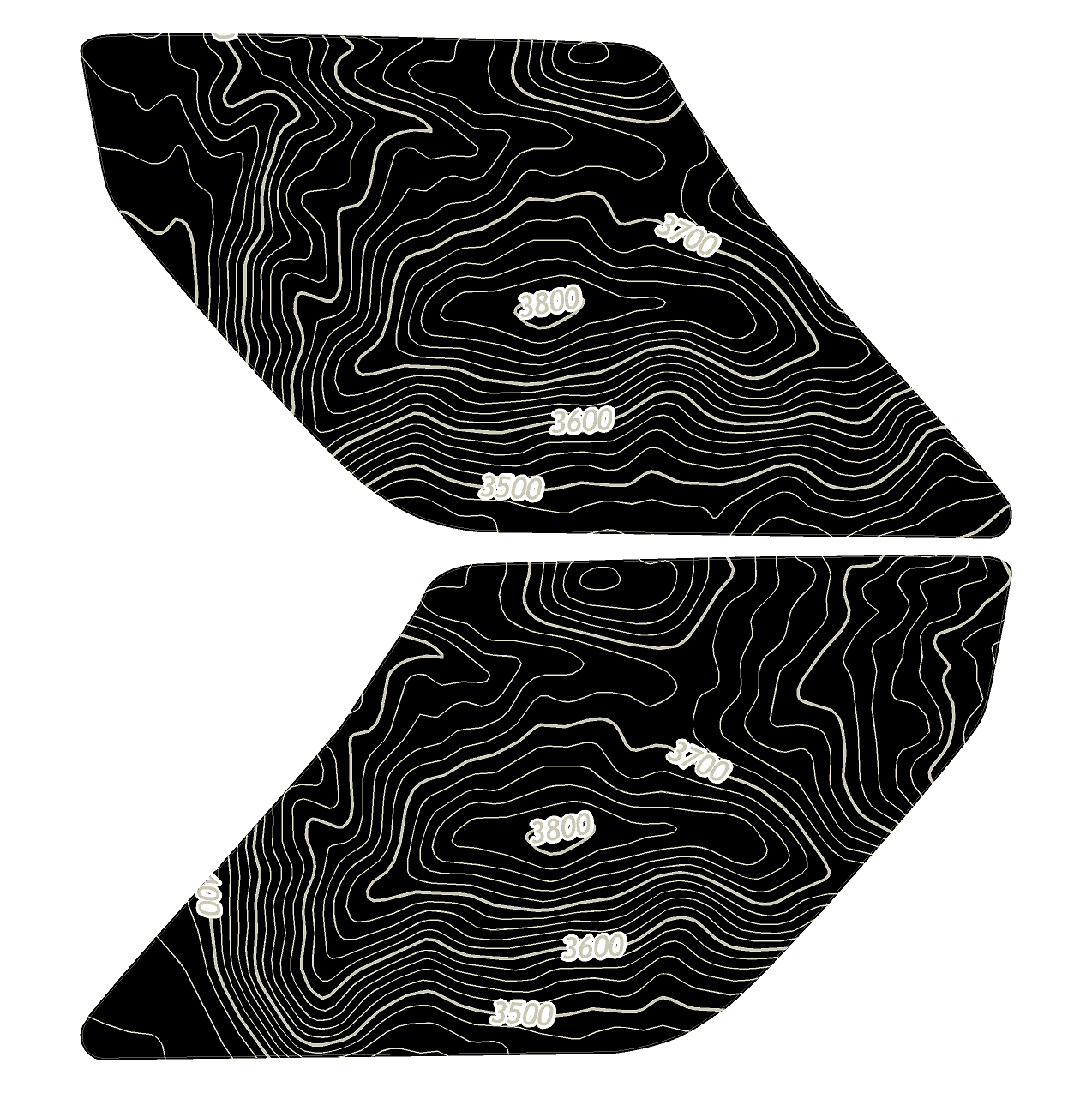 Topo Interior Sun Visor Overlays (Printed Series) - 2021+ Bronco (with Homelink) - Image 67