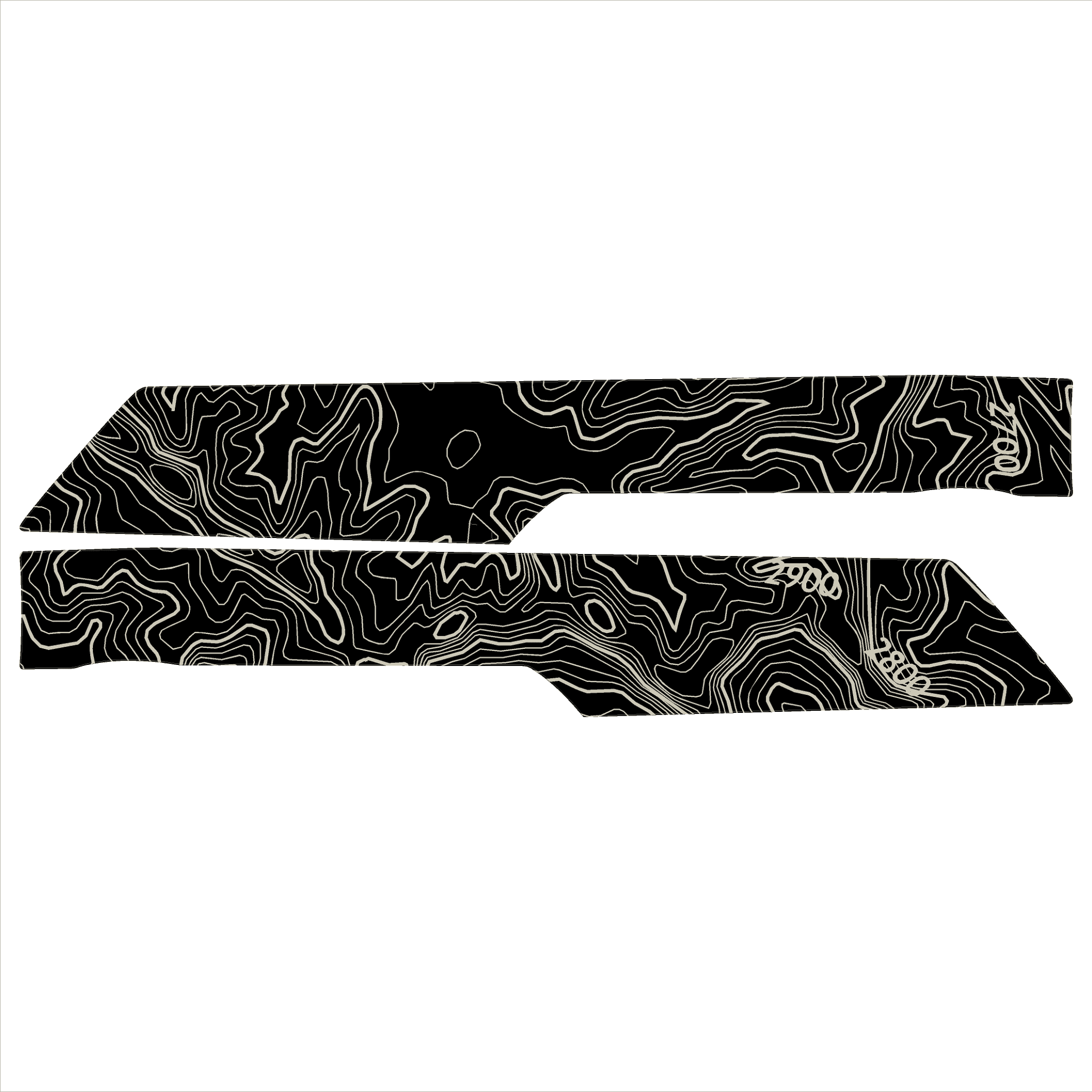 Topo Rear Interior Lower Door Card Insert Overlays (Printed Series) - 2021+ Bronco 4 Door - Image 48