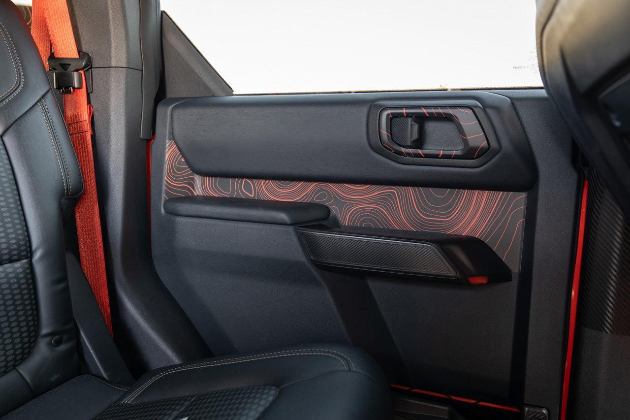 Topo Rear Interior Upper Door Card Insert Overlays (Printed Series) - 2021+ Bronco 4 Door - Image 4