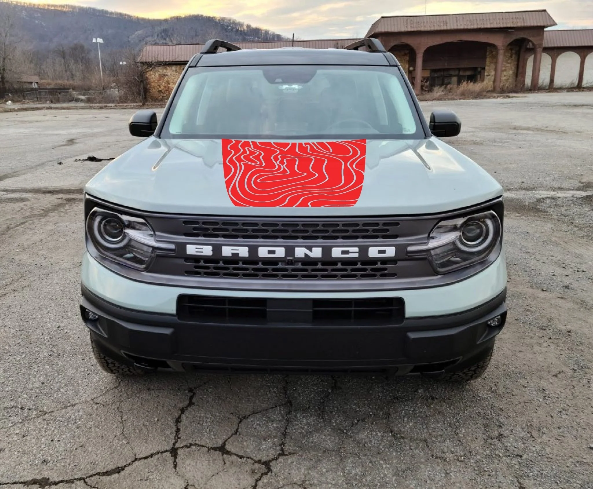 Topographic Hood Decal Cover for 2021-2025 Ford Bronco Sport - Image 5