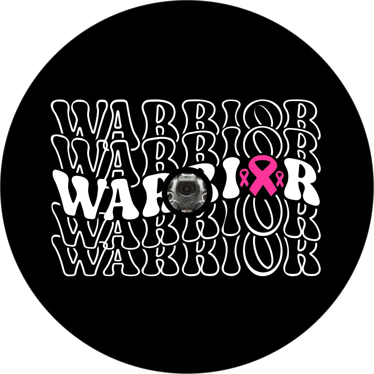 Warrior Cancer Ribbon Spare Tire Cover for Jeep, Bronco, RV, Camper, Trailer, & More - Image 2